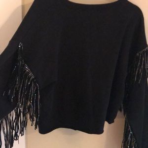 Forever 21 Tops - Forever 21 fringe cropped sweatshirt Forever 21 Tops - Forever 21 fringe cropped sweatshirt